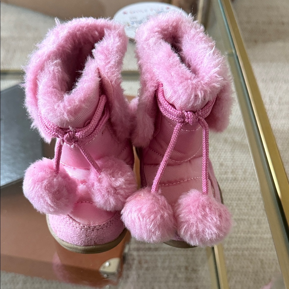 Faded Glory Pink Faux Fur Boots